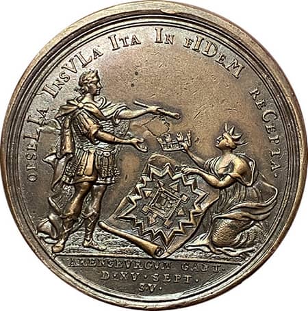 Медаль на взятие города Аренсбурга (1710 год)