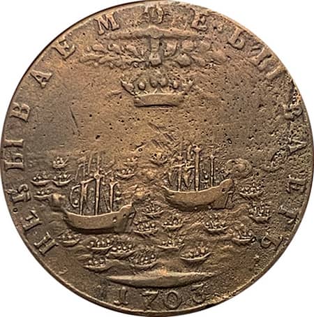 Медаль «На взятие двух шведских кораблей» (1703 год)