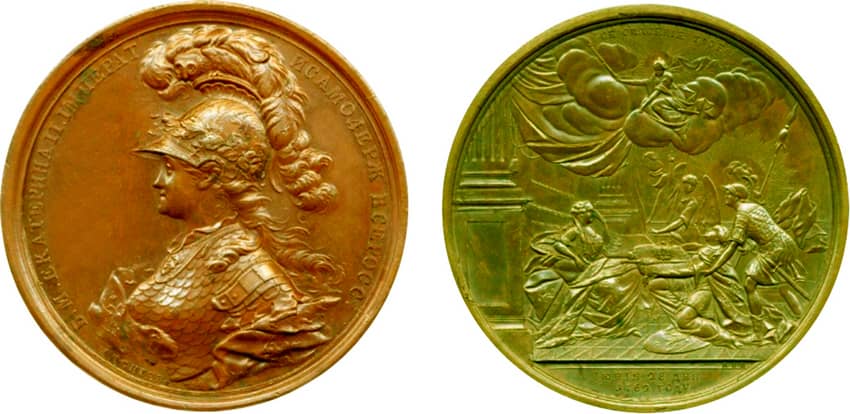 Медаль На вступление императрицы Екатерины II на престол