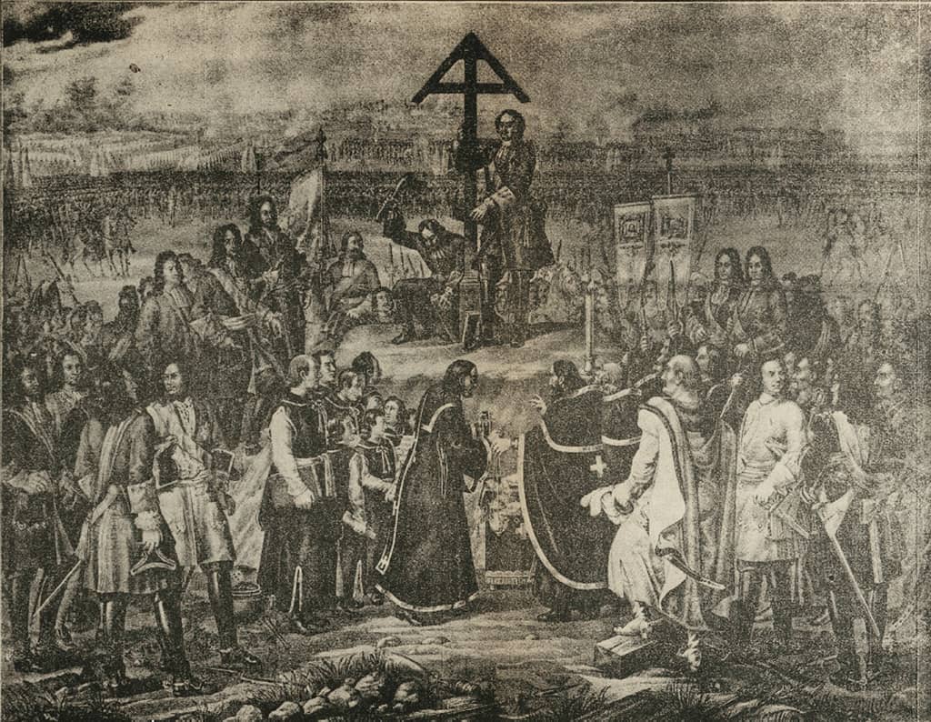 Петр I на Полтавском битве